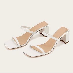 Chunky White Heel